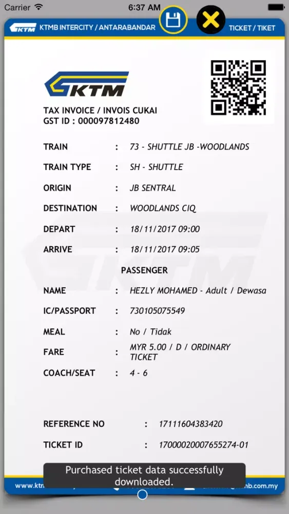 KTMB MobTicket Ekran Görüntüleri